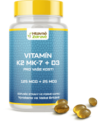 Vitamín K2-MK7 + vitamín D3 rozpustený v oleji gélovej kapsule